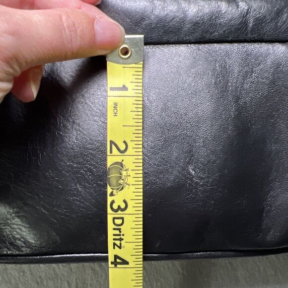 Vintage Juicy Couture Leather Purse Y2K Handbag Black Brass Chunky Chain - Picture 16 of 16